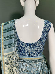 Hand Block Printed Chanderi Silk Saree