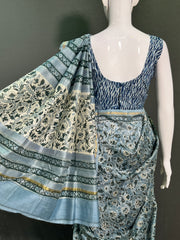 Hand Block Printed Chanderi Silk Saree