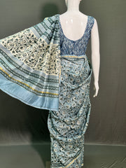 Hand Block Printed Chanderi Silk Saree