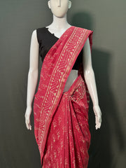 Bagru Hand Block Printed Chanderi Silk Saree