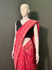 Bagru Hand Block Printed Chanderi Silk Saree
