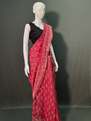 Bagru Hand Block Printed Chanderi Silk Saree