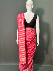 Bagru Hand Block Printed Chanderi Silk Saree
