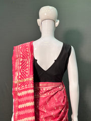 Bagru Hand Block Printed Chanderi Silk Saree