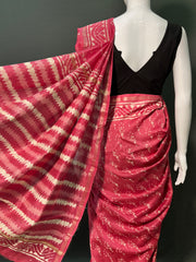 Bagru Hand Block Printed Chanderi Silk Saree