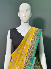 Hand Block Printed Chanderi Silk Saree