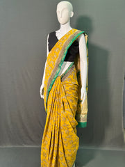 Hand Block Printed Chanderi Silk Saree