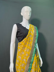 Hand Block Printed Chanderi Silk Saree