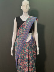 Hand Block Printed Chanderi Silk Saree