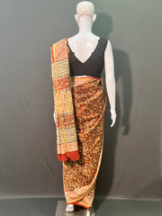 Hand Block Printed Chanderi Silk Saree