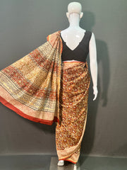 Hand Block Printed Chanderi Silk Saree
