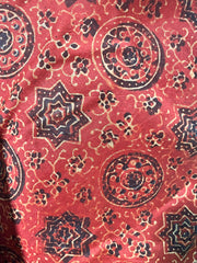 AJRAKH Hand Block Printed Chanderi Silk Saree