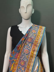 SANGANERI Hand Block Printed Chanderi Silk Saree