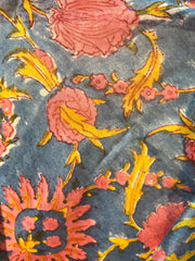 SANGANERI Hand Block Printed Chanderi Silk Saree