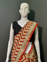 Hand Block Printed Chanderi Silk Saree