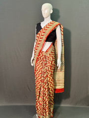 Hand Block Printed Chanderi Silk Saree