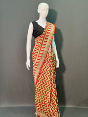 Hand Block Printed Chanderi Silk Saree