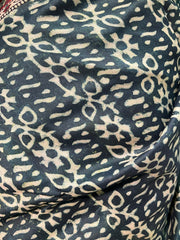 Hand Block Printed Maheshwari Silk Saree