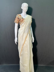 Kora Chanderi Silk Saree