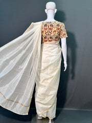 Kora Chanderi Silk Saree