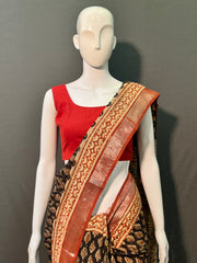 Kalamkari Printed Cotton Linen Saree