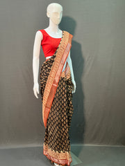 Kalamkari Printed Cotton Linen Saree