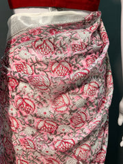 Hand Block Printed Cotton Linen Saree