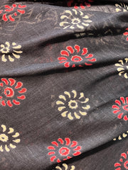 Hand Block Printed Cotton Linen Saree