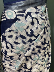Batik Printed Cotton Linen Saree