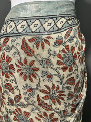 AJRAKH DABO Printed Cotton Linen Saree