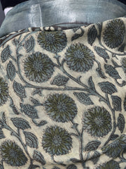 AJRAKH DABO Printed Cotton Linen Saree