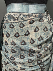 AJRAKH DABO Printed Cotton Linen Saree