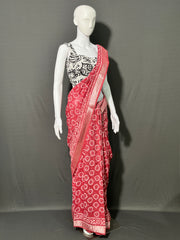 DABO Printed Cotton Linen Saree