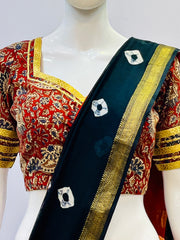 Padded Gota Kalamkari Blouse