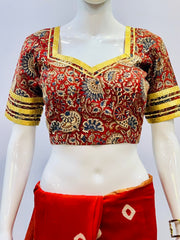 Padded Gota Kalamkari Blouse