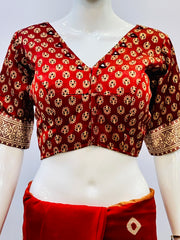 Ajrakh Mashru Silk Mirror Work Padded/Non-Padded Blouse