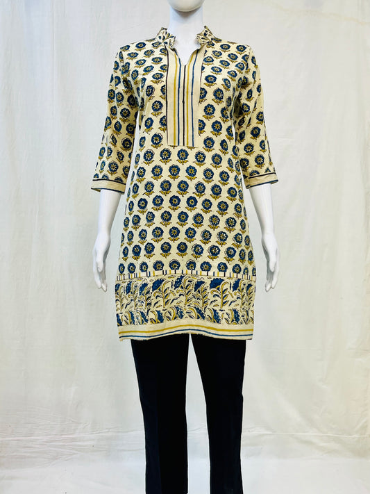 Ajrakh Hand Block Printed Short Kurti
