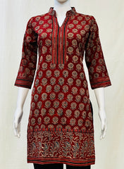 Ajrakh Hand Block Printed Short Kurti