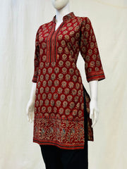 Ajrakh Hand Block Printed Short Kurti