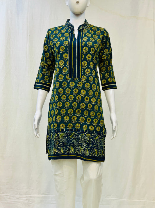 Ajrakh Hand Block Printed Kurti