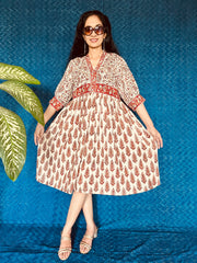 Kiara Kalamkari Printed Cotton Linen Dress