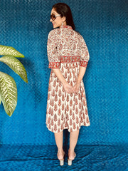 Kiara Kalamkari Printed Cotton Linen Dress