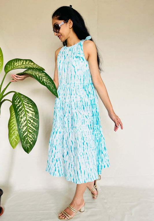 Shibori Needle Dyed Hand Printed Dress