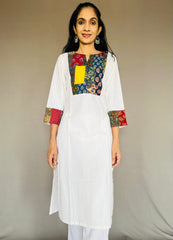Khadi Cotton Flex Patchwork Kurti