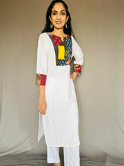 Khadi Cotton Flex Patchwork Kurti