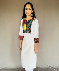Khadi Cotton Flex Patchwork Kurti