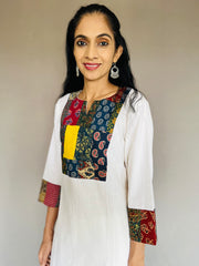 Khadi Cotton Flex Patchwork Kurti