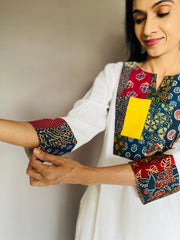Khadi Cotton Flex Patchwork Kurti