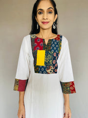 Khadi Cotton Flex Patchwork Kurti