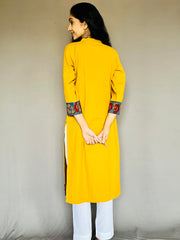 Khadi Cotton Flex Kalamkari Border Kurti